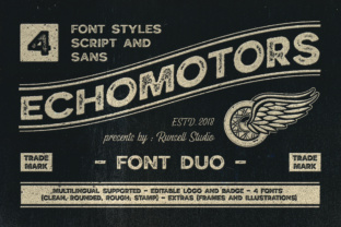 Echomotors Family Font for Handmade Product Design
