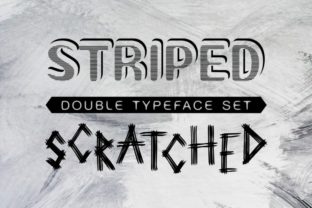 Striped and Scratched Font for Handmade Labels